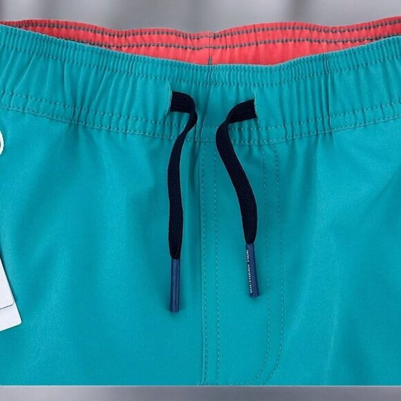 Southern Tide Boys XL-16 Quick Dry Tidal Wave Solid Turquoise Swim Trunks NEW - Picture 7 of 10
